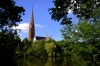 Blick auf St. Gertrud, das geographische Zentrum Hamburgs